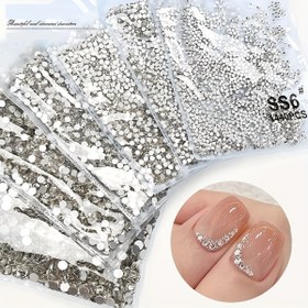Resim 288pcs-1440pcs Tırnak Sanatı Yapay Elmas Seti, Şeffaf Düz Beyaz Elmaslar, DIY El Sanatları İçin Takı Aksesuarları, Elmas Boyama Malzemeleri, Kokusuz, Takı ve Saç Süsleri İçin Çoklu Boyutlar 
