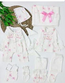 Resim Florida İlkbahar Organik Müslin 10 Parça Yenidoğan Set - Pembe Pembe 