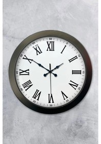 Resim 36 Cm Siyah Metal Roma Rakamlı Duvar Saati Çok Renkli 