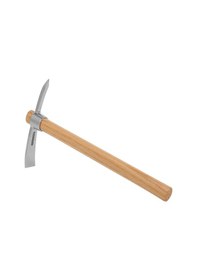 Resim Dianziye Dış Mekan Çelik Kazma, Ahşap Saplı, Çift Fonksiyonlu, 21.5cm Uç, 38cm Sap, 370g Ağırlık 