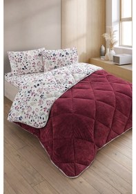 Resim Morena Çift Kişilik Wellsoft Yorgan Uyku Seti Bordo 