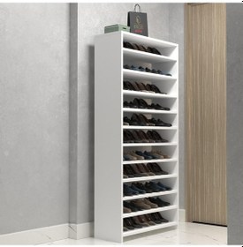 Resim Kenzlife Ayakkabılık Konevi Mat Beyaz Suntalam 170 080 30 Kırkdört Çift Ayakkabı Kapasitesi Arkalıksız Beyaz 