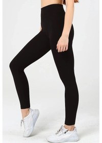 Resim Fit & Fit Tayt Yüksek Bel Geniş Kemer Içi Polarlı Kışlık Fitilli Tayt Fitilli Siyah 