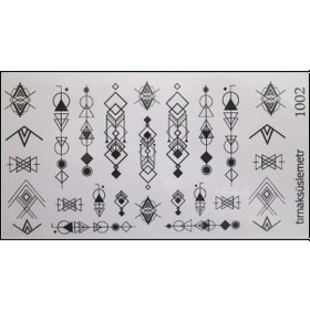 Resim Geometri Tırnak Dövme Nail Art Tırnak Sıcker 1002 