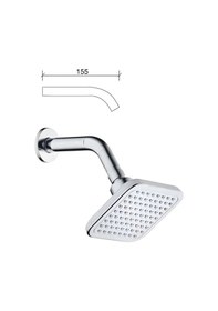 Resim Tema Twin Ankastre Duş Başlık Başlığı Krom Duvara Montajlı Modern Tepe Duşu Seti Krom 