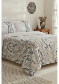 Resim Karaca Home Lemy %100 Pamuk Çift Kişilik Nevresim Takımı Pamuk Saten Mavi 