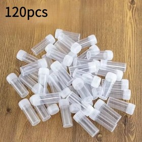 Resim 120 adet 5ml Şeffaf Plastik Mini Numune Şişeleri Sızdırmaz Kapaklarla, Kokuşuz Test Tüpü Şişeleri Depolama ve Düzenleme için, Küçük Plastik Şişeler 