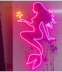 Resim Deniz Kızı Neon Led Dekor 