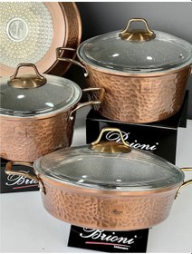 Resim Brioni Copper 7 Parça Tencere Takımı Bakır Cp-11101 