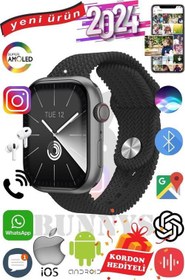 Resim General Mobile GM 20 Uyumlu Akıllı Saat Watch 9 Max+2024 45mm Kordon Hediyeli Amoled Ekran 