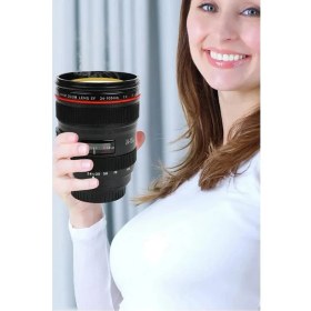 Resim Kamera Lens Lensi Objektif Görünümlü Çay Kahve Bitki Çayı Termos Kupa Bardak 300 ml 