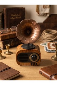 Resim Dynego B5 Nostaljik Plak Görünümlü Gramafon Usb Aux Bluetooth Yüksek Ses Kalitesi Büyük Boy En Kalitelisi Elistech 