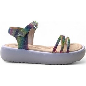 Resim 502 Kız Çocuk Taşlı Sandalet Renkli 