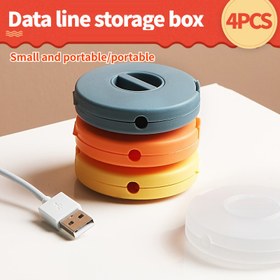 Resim 4 adet Dönebilir Kablo Düzenleyici Kutular - Kompakt ve Taşınabilir, Döner Tasarım ile Kolay Şarj Kablosu Yönetimi, Ev Düzeni için Dayanıklı Plastik Depolama Kutuları, Kablosu Yönetimi Sistemi|Şık Düzenleyici|Dayanıklı Plastik 