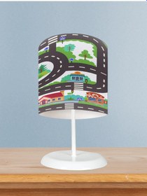 Resim Mekta Home Bebek Ve Çocuk Odası Otopark Ve Yol Desenli Abajur 