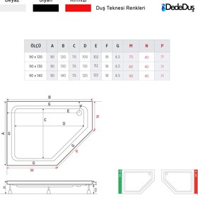 Resim Beşgen Panelli Duş Teknesi | Mod - 100x100 / Siyah / Düz 