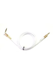 Resim electroon 3,5mm Stereo Gold Beyaz Silikon Aux Kablo 1mt 