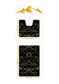 Resim Modern Desenli Dijital Baskı 3 Lü Banyo Paspas Takımı Yıkanabilir Kaymaz Tabanlı Klozet Takımı Klz0050 Renkli 