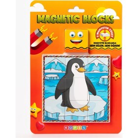 Resim Hype Store Manyetik Blok Çift Taraflı 9 Parçalı Mıknatıslı Penguen - Köpek Balığı Puzzle - 2 Görsel Yapboz 