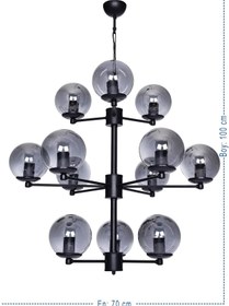 Resim Trendylight Eser 12 Li Siyah Modern 