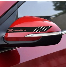 Resim Audi Quattro Yan Aynalar Selefon Kaplama Sticker Seti (551318585) 