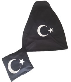 Resim Universal Türk Bayraklı Siyah Penye Servis Kılıfı 