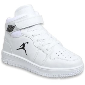 Resim Cool Arme Cıty Ac Haykat Bilekli Siyah Beyaz Hafif Ortopedik Basketbol Çocuk Sneaker 