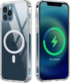 Resim iPhone Uyumlu 12 Pro Max Kılıf Wireless Tacsafe Antishock Ultra Ko Renksiz 