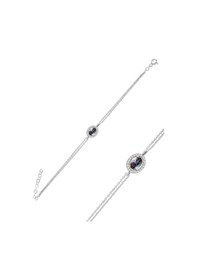 Resim Brezza Lusso Jewelry 925 Ayar Gümüş Halo Mistik Topaz Taşlı Kadın Bileklik 