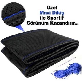 Resim Chevrolet Captiva Direksiyon Kılıfı / Mavi Dikişli 2664 