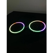 Resim 16 cm Pixel Neon Işıklı Midrange Kapağı 1 Takım (2 Adet) 12 Renkli 358 Modlu Kayar Ledli 