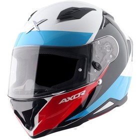 Resim Axor Hunter Turbo Ece 22.06 Kapalı Kask Beyaz - Kırmızı - Mavi 