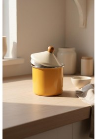 Resim Bambum Nostalji - Ahşap Saplı Baharatlık Hardal 12 Cm Hardal Sarı 