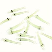 Resim 50 adet Işıltılı Yumuşak Karides Balıkçılık Yemleri - Karanlıkta Parlayan, 40mm/0.25g PVC Yem Gece Balıkçılığı için 