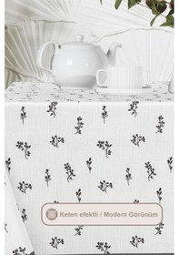 Resim Elart Nadia Masa Örtüsü Digital Baskılı Dikdörtgen 160x220 Cm Siyah Siyah 