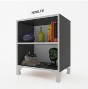 Resim Kenzlife kitaplık tuğçe 048*040*020 gri ayaklı mutfak dolabı banyo ofis ayakkabılık kiler 
