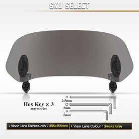 Resim Springsun Motorsiklet Rüzgar Savar - Ayarlanabilir Universal Ekran Uzatma 36.5x15.5cm 