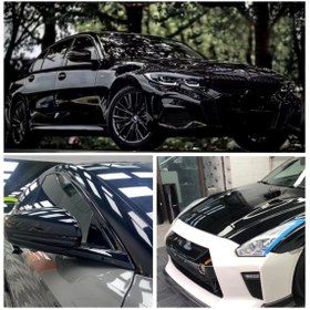 Resim ESEMİZ Piano Black Siyah Hava Kanallı Parlak Koruma Jelatinli Tavan Kaplama Folyosu (152 cmx 2 Metre) 