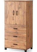 Resim Çok Amaçlı Dolaplı Şifonyer 3 Çekmeceli Kapaklı 60X44X127Cm (536504930) 