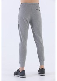 Resim Maraton Sportswear Regular Erkek Ribana Paça Basic Gri Melanj Eşofman Altı 21014-gri Melanj Gri Melanj 
