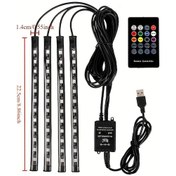 Resim Willowhaven Araç İçi Led Işık Şeridi, 48led Müzik Ayak Işığı, Usb Multicolor Ortam Aydınlatma 