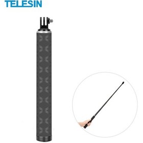 Resim Ximistore9 Telesın Karbon Fiber Genişletilebilir Selfie Çubuğu - Gopro, Insta360, Djı Spor Kameralarıyla Uyumlu Siyah 