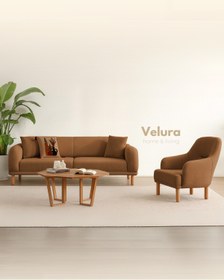 Resim Velura Home & Living Lara Koltuk Takımı & Oturma Grubu - Kiremit (3+3+1+1) 