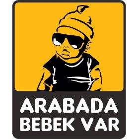 Resim Sticker Fabrikası Arabada Bebek Var Sticker 00650 