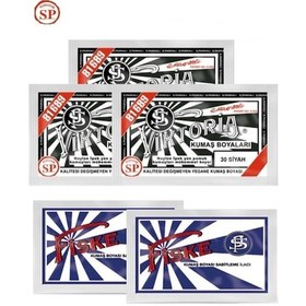 Resim Viktoria Boya 3 Paket Siyah Kumaş Boyası Kot Boyası - 2 Paket Fiske Boya Sabitleyici 