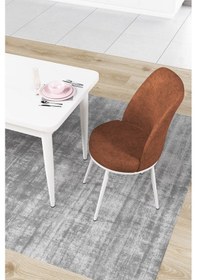 Resim Canisa Concept Nil Serisi 70x110 Sabit Mutfak Masası Takımı Beyaz Masa 2 Kiremit Sandalye Masa Beyaz Sandalyeler Kiremit 