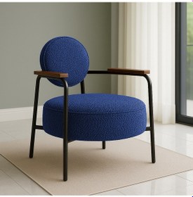 Resim Venüs Berjer - Soft Kumaş - Modern Tekli Koltuk - Mavi 