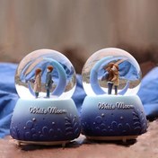 Resim Sevimli Çift Pilli Işıklı Kar Küresi 