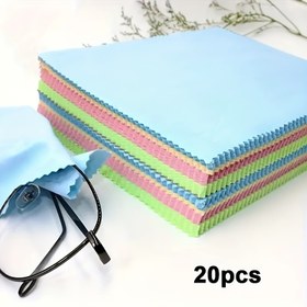 Resim 20 adet/50 adet Kürk Gözlük Temizleyici, Takı Bakım Mendili, Gözlük Bezi Lens Telefon Ekran Temizleme Mendilleri için Mikrofiber Temizlik Bezi 