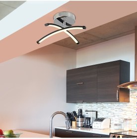 Resim Dosse 2Li Siyah 15 Watt Plafonyer 3 Renkli Ledli Modern Mutfak Banyo Led Salon Sarkıt Avize 